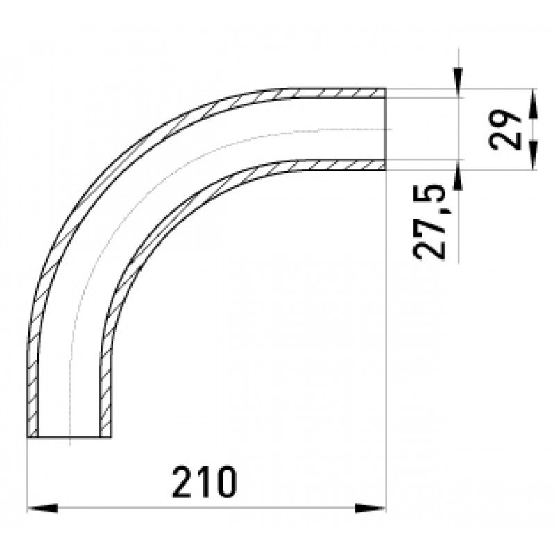 Кутовий з'єднувач металевий e.industrial.pipe.angle.1" без різьби, 90 град.