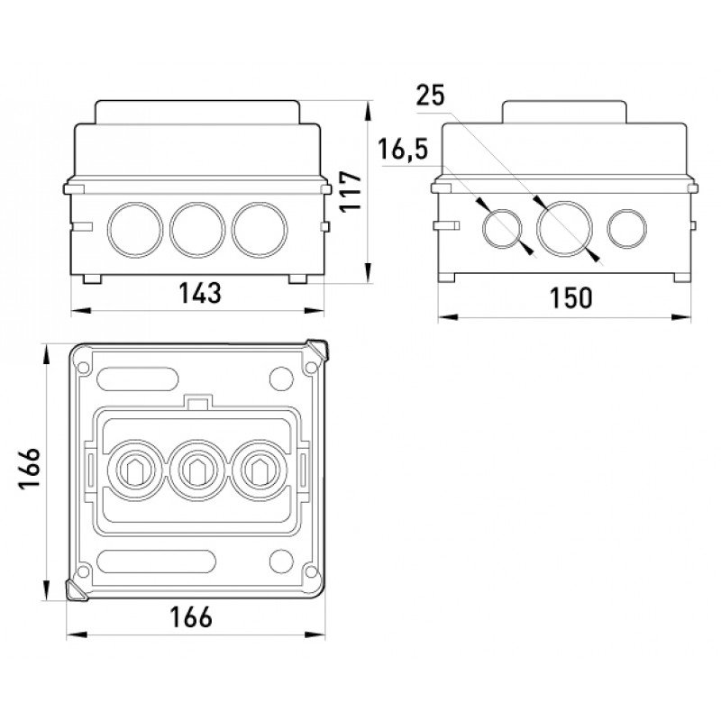 Коробка розподільча пластикова SB 41 25A/400V