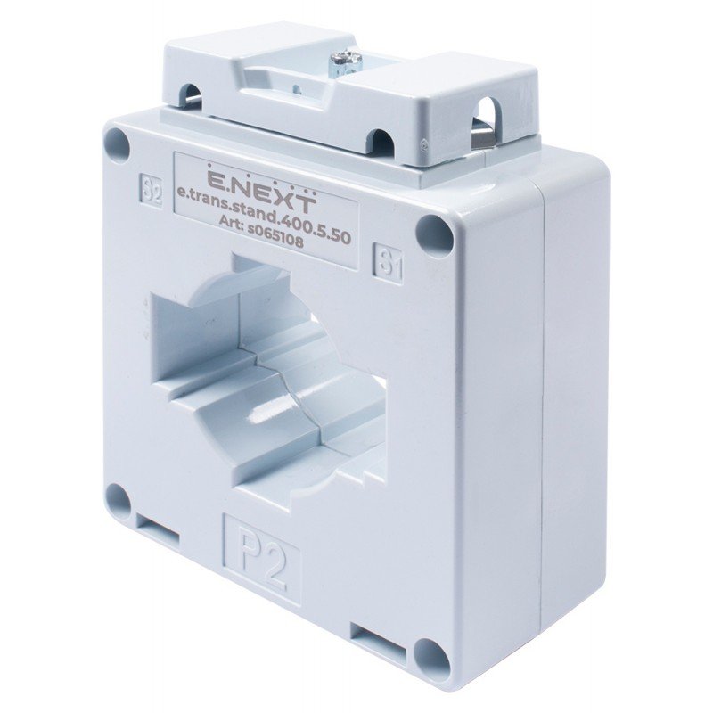 Трансформатор струму вимірювальний e.trans.stand.400.5.50, 400/5 А, клас 0,5, габарит 50