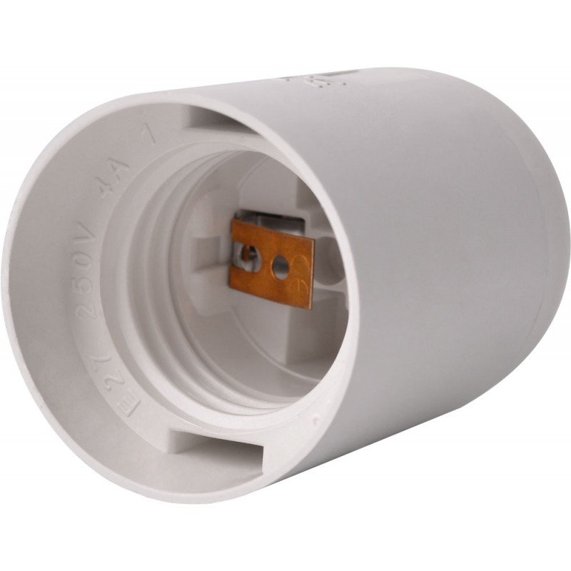 Патрон пластиковий e.lamp socket.E27.pl.white, Е27, білий