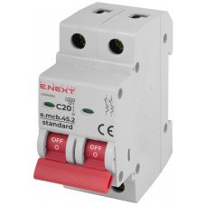 Модульний автоматичний вимикач e.mcb.stand.45.2.C20, 2р, 20А, C, 4,5 кА