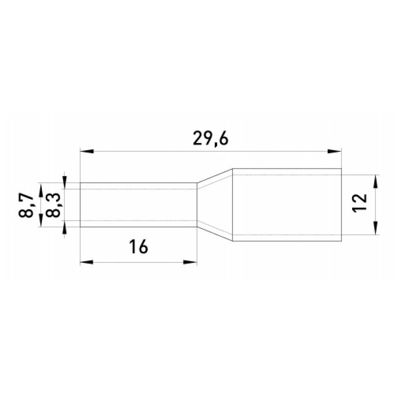 Ізольований наконечник втулковий e.terminal.stand.e35-16.grey 35,0 кв.мм, сірий (50шт)