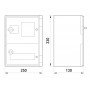 Корпус удароміцний з АБС-пластика e.plbox.250.330.130.1f.2m.tr, 250х330х130мм, IP65 з прозорими дверцятами, панеллю під 1 - фазний лічильник та 2 модулі