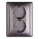 Комплект e.lux.1232L.2gz.anthracite розетки подвійної c з/к SHUKO, "антрацит"