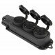 Розетка потрійна з захисною кришкою каучукова e.socket.rubber.029.3.16, з з/к, 16А