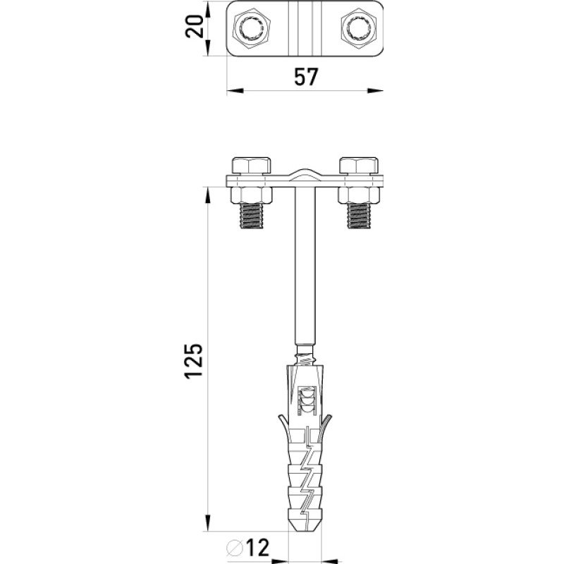 Тримач прута на стіні DR 8-10 (L=125)