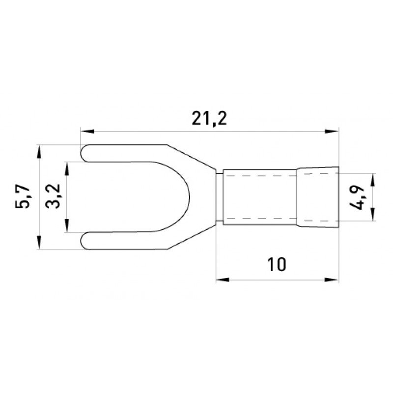 Ізольований наконечник вилковий e.terminal.stand.sv.2.3,2.grey 1.5-2.5 кв.мм, сірий