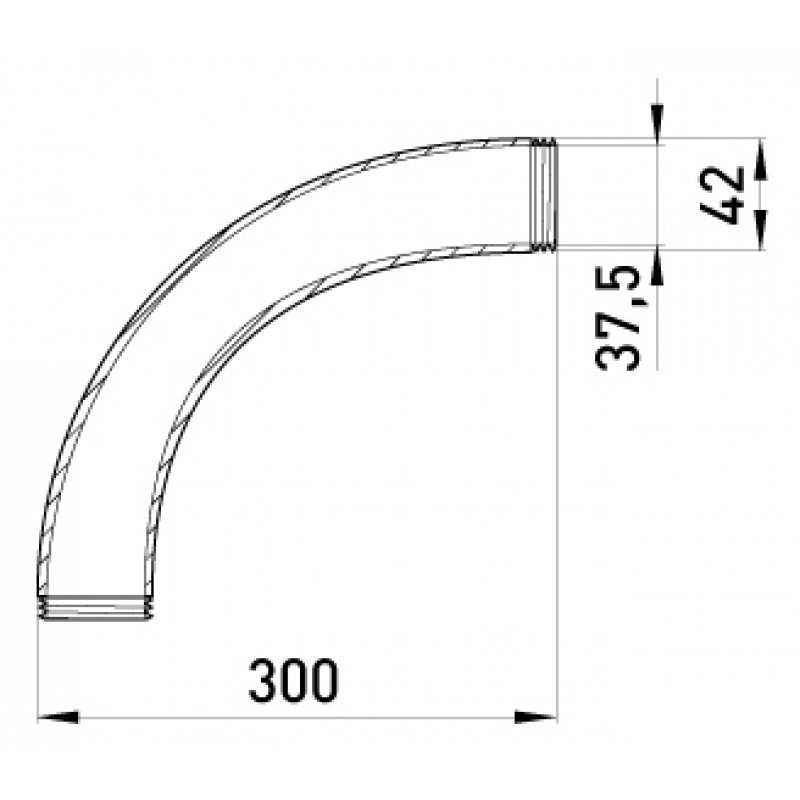 Кутовий металевий з'єднувач e.industrial.pipe.thread.angle.1-1/4", 90 град. з різьбою