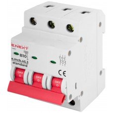 Модульний автоматичний вимикач e.mcb.stand.45.3.B10, 3р, 10А, В, 4,5 кА