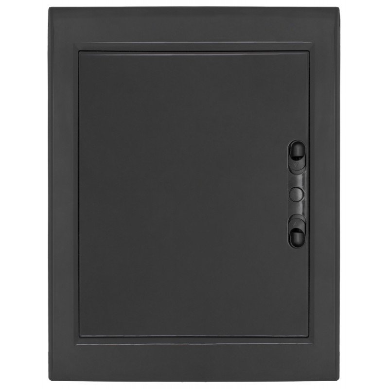 Корпус пластиковий на 24 модулів e.plbox.pro.w.24b.black вбудованний, чорний з непрозорими дверцятами IP40