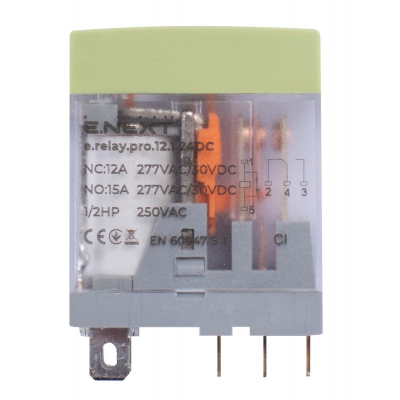 Реле проміжне e.relay.pro.12.1.24DC, 12А, 1 група контактів, котушка 24В DC
