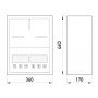 Корпус e.mbox.stand.n.f3.22.z.str металевий, під 3-ф. лічильник, навісний, 22 мод., з замком, вулична