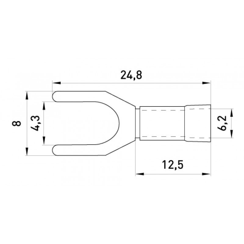 Ізольований наконечник вилковий e.terminal.stand.sv.3,5.4.grey 2.5-4 кв.мм, сірий