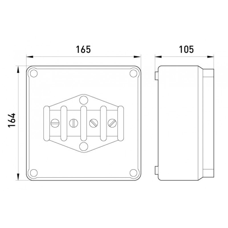 Коробка розподільча пластикова Z1 SO IP 55 з кабельними вводами (165*165*140)