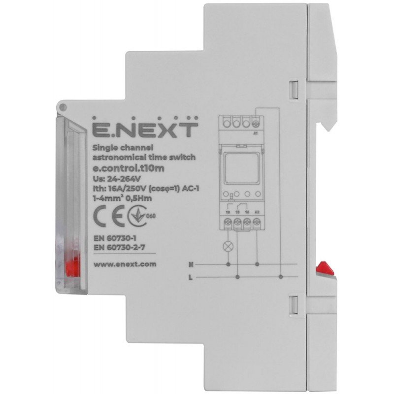Реле часу астрономічне одноканальне e.control.t10m