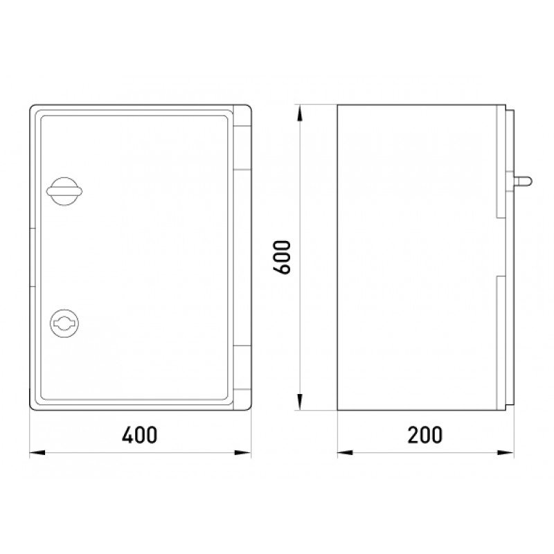 Корпус удароміцний з АБС-пластика e.plbox.400.600.200.tr, 400х600х200мм, IP65 з прозорими дверцятами
