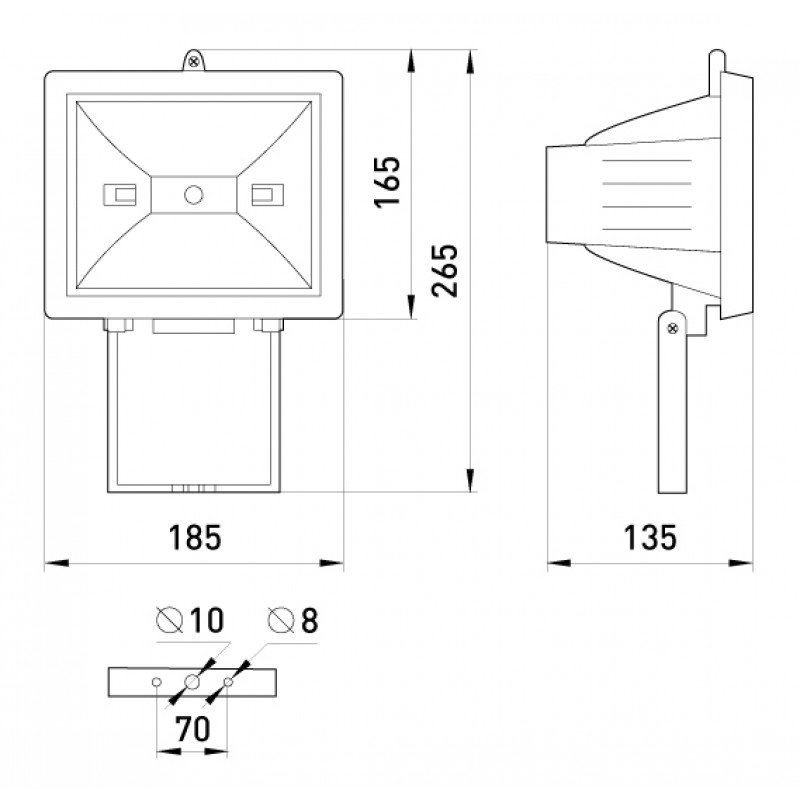 Світильник e.halogen.500.black 500Вт, чорний прожектор