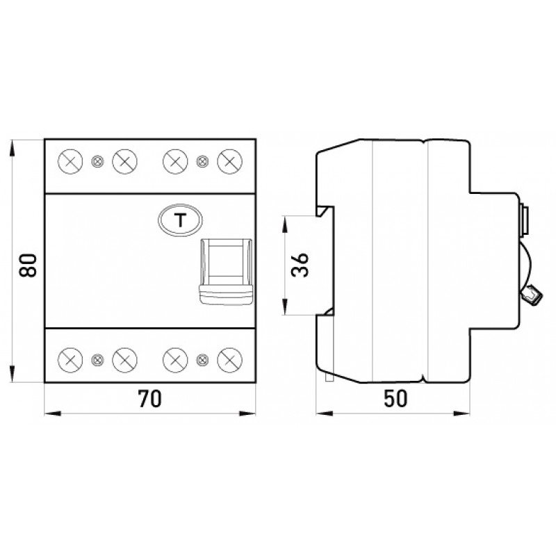 Вимикач диференційного струму e.industrial.rccb.4.25.100, 4р, 25А, 100мА