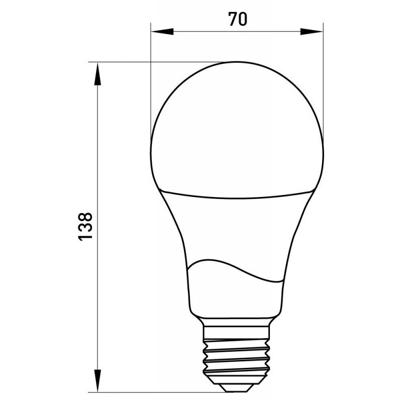 Лампа світлодіодна e.LED.lamp.stand.A70.E27.15.4000, 15Вт, 4000К 110лм/Вт