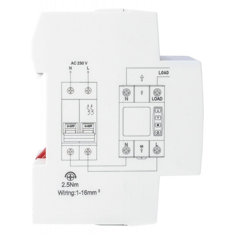 Реле контролю напруги та струму однофазне 40А e.control.pro.vc40