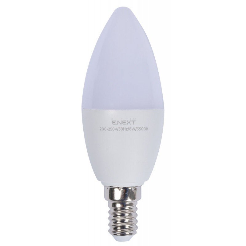 Лампа світлодіодна e.LED.lamp.stand.B35.E14.8.6500, 8Вт, 6500К 110лм/Вт