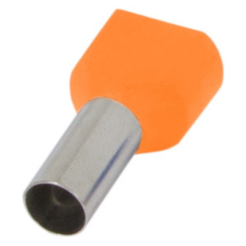 Ізольований наконечник e.terminal.stand.te.2.0.75.orange (TE7508 orange) 2x0,75 кв.мм, помаранчевий