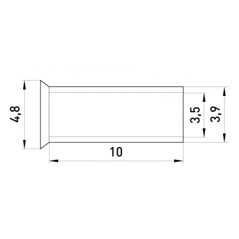 Неізольований наконечник e.terminal.stand.en.6.10 6,0 кв.мм, L=10 мм