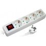 Подовжувач e.es.4.3.z.s.b 4 гнізда, 3м, з з/к, з вимикачем, baby protect