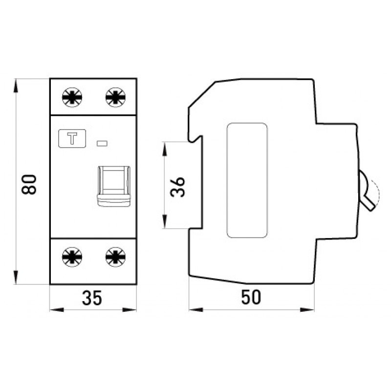 Вимикач диференційного струму e.rccb.pro.2.25.10, 2р, 25А, 10мА