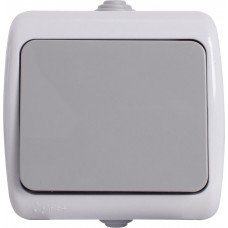 Перемикач одноклавішний e.aqua.1121.grg для зовнішнього монтажу, IP44, сірий