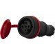 Силова розетка переносна з захисною кришкою каучукова e.socket.rubber.061.16, 4п., 16А