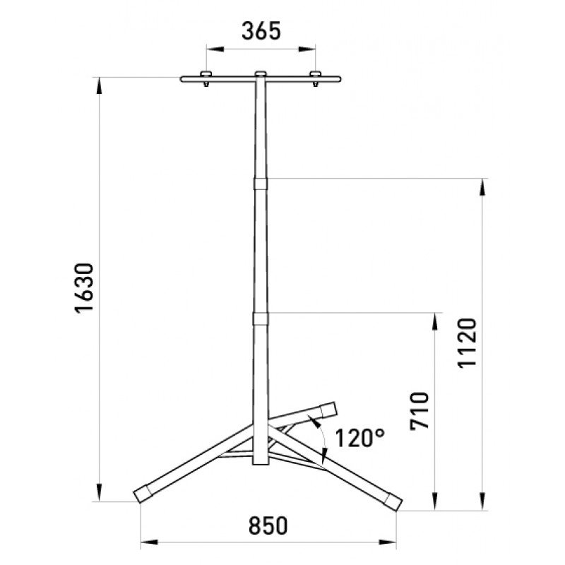 Стійка металева для прожекторів e.halogen.base.2.150.500, (на 2 прожектори по 150 Вт або 500Вт), червона
