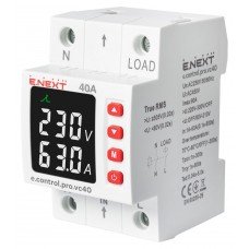 Реле контролю напруги та струму однофазне 40А e.control.pro.vc40