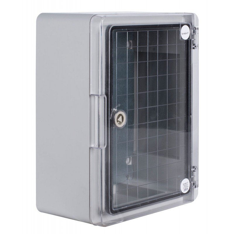 Корпус з ABS-пластику e.plbox.pro.p.40.30.21.tr з прозорими дверцятами 400x300x210мм ІР65
