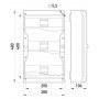 Корпус пластиковий, навісний (NT) 37-модульний, трирядний, IP 40, з непрозорими дверцятами