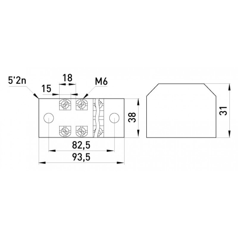 Клемна колодка захищена e.tc.protect.60.4, 60А, 4 полюса