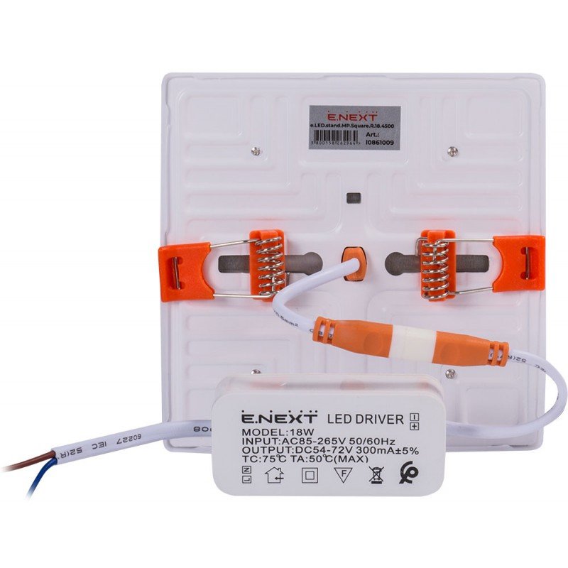 Світильник світлодіодний вбудов e.LED.stand.MP.Square.R.18.4500.квадрат.18Вт.4500К.1620Лм