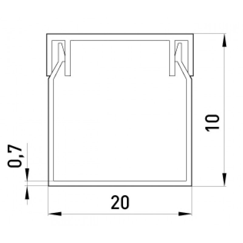 Короб пластиковий e.trunking.stand.20.10, 20х10мм, 2м