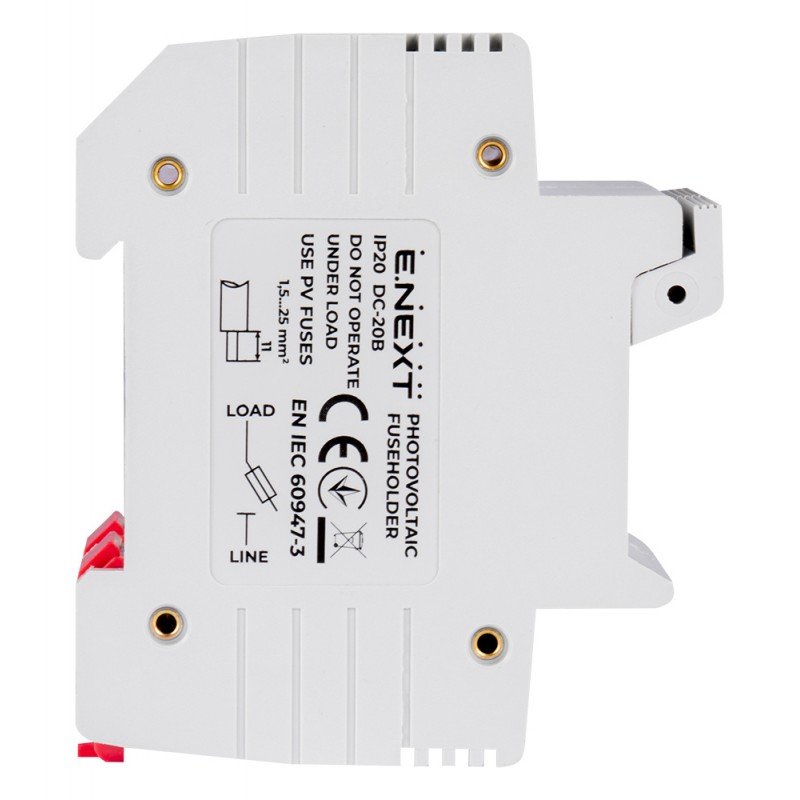 Утримувач запобіжника на DIN-рейку e.fuse.gpv.1038.h2, gPV, під запобіжник 10х38, 2р, 32А