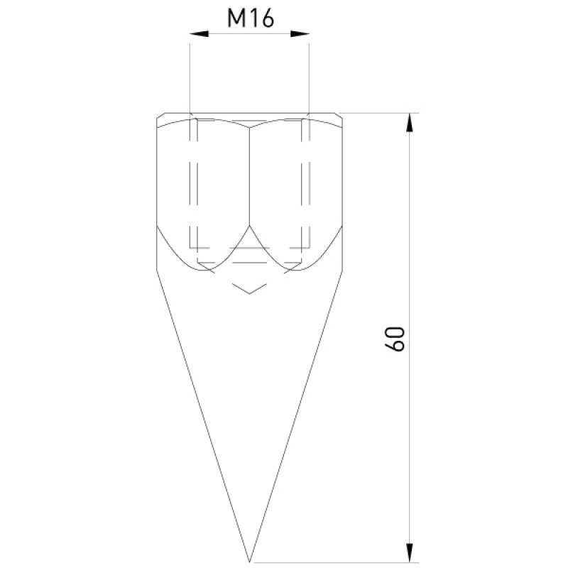 Наконечник стрижня різьбового 16 мм