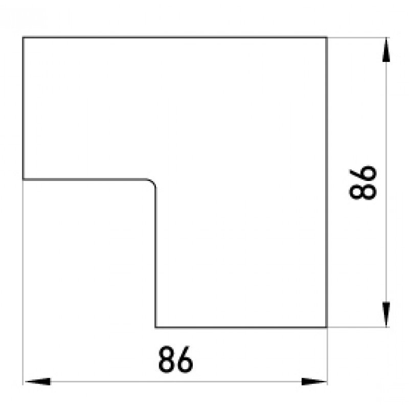 Внутрішній кут e.trunking.blend.in.stand.60.60 для короба 60х60мм