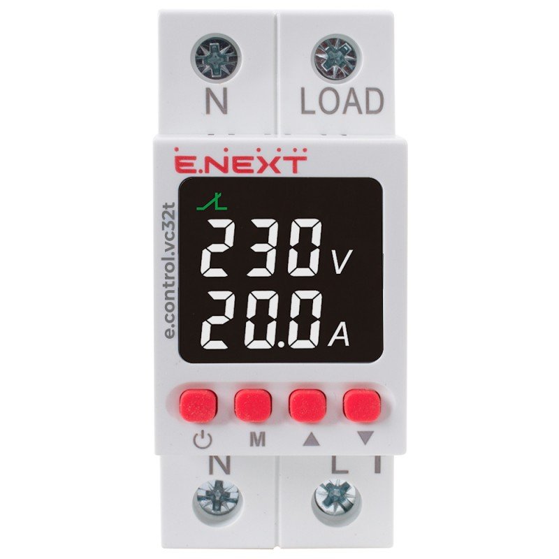 Реле контролю напруги та струму з термозахистом e.control.vc32t