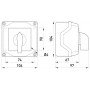 Пакетний перемикач LK25/4.322-ОВ/45 в корпусі, 0-1-2, 25А, IP44