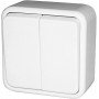 Вимикач двоклавішний e.touch.1112.w.blister для зовнішнього монтажу, білий, в блістерній упаковці