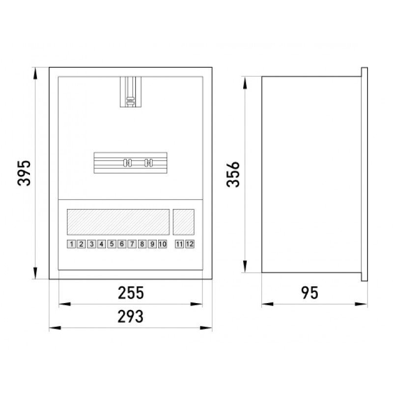 Корпус e.mbox.stand.w.f1.12.z.e металевий, під 1-ф. електронний лічильник, 12 мод., що вбудовується, з замком