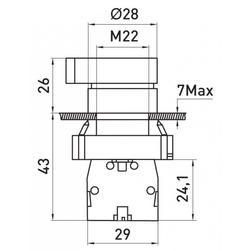 Перемикач e.mb.bj33 на 3 фіксованих положення "1-0-2" подовжена рукоятка, 2NO