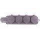 Розетка чотирьохмісна з захисною кришкою каучукова e.socket.rubber.029.4.16, з з/к, 16А