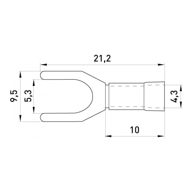 Ізольований наконечник вилковий e.terminal.stand.sv.1,25.5.black 0.5-1.5 кв.мм, чорний