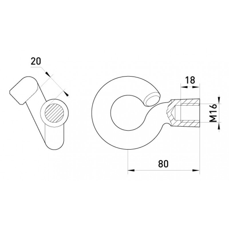 Гак-гайка e.nut.hook.pro.38.16, D38, М16