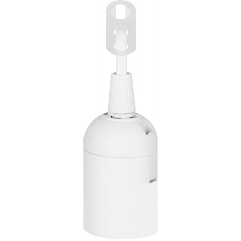 Патрон пластиковий підвісний e.lamp socket pendant..E27.pl.white, Е27, з кабелем 15см та клемною колодкою, білий